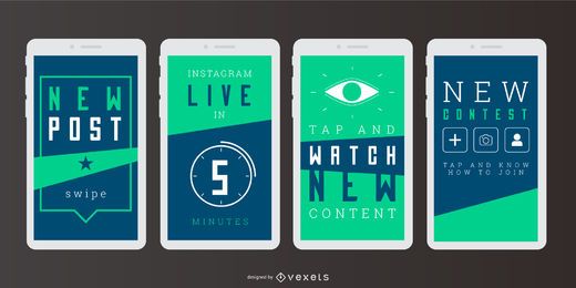 Digitales Banner-Set für soziale Geschichten