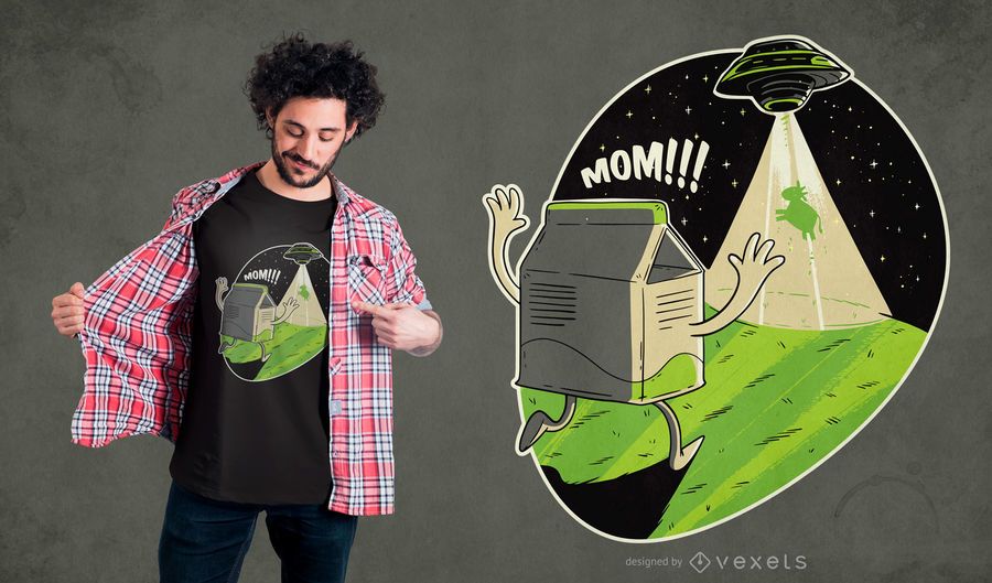 Ufo cow t-shirt design Ufo cow t-shirt design