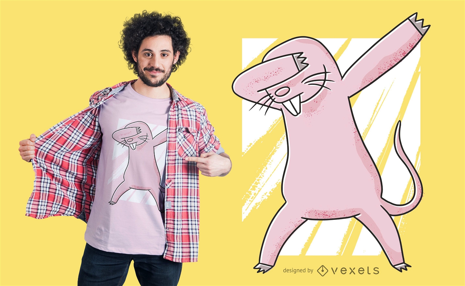 Dabbing mole rat t-shirt design