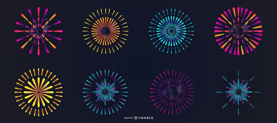 Colorful fireworks vector set Colorful fireworks vector set