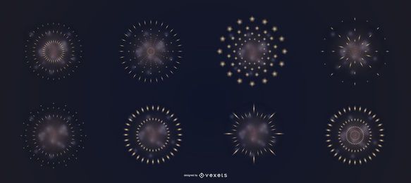 Feuerwerk Rauch Vektor festgelegt Feuerwerk Rauch Vektor festgelegt