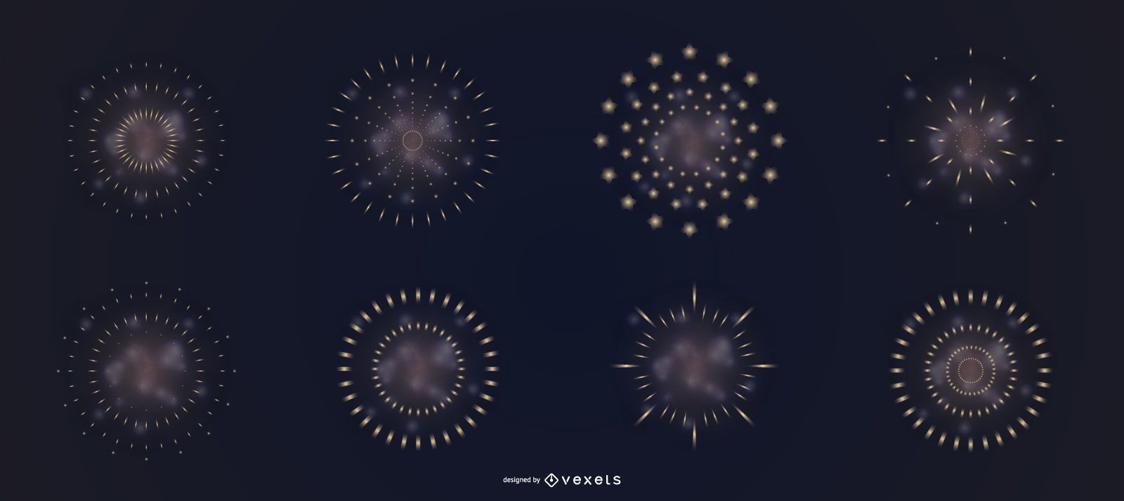Fireworks smoke vector set