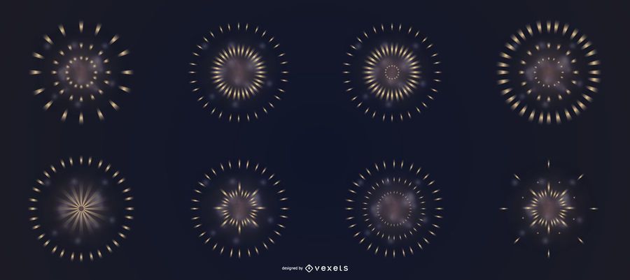 Light fireworks vector set Light fireworks vector set