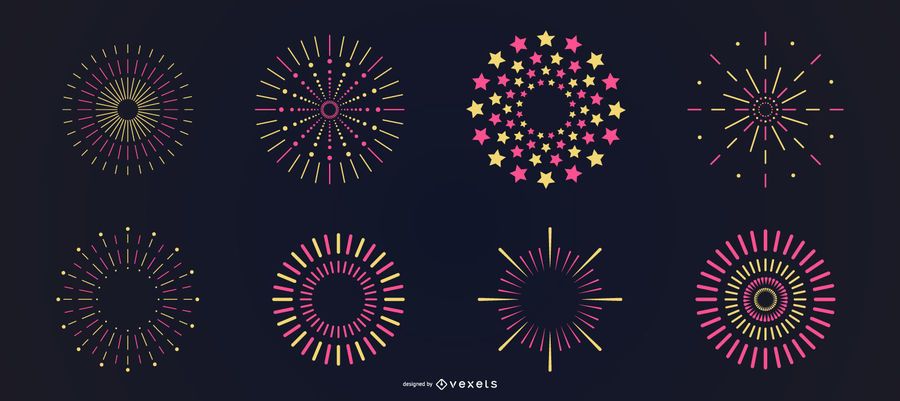 Pink yellow fireworks set Pink yellow fireworks set