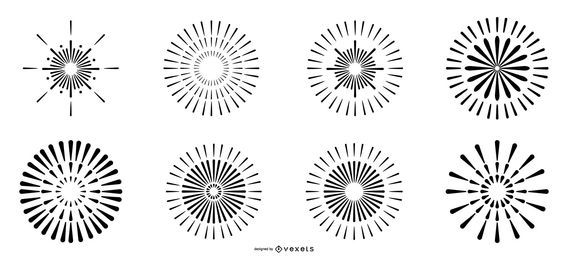 Line fireworks vector set Line fireworks vector set