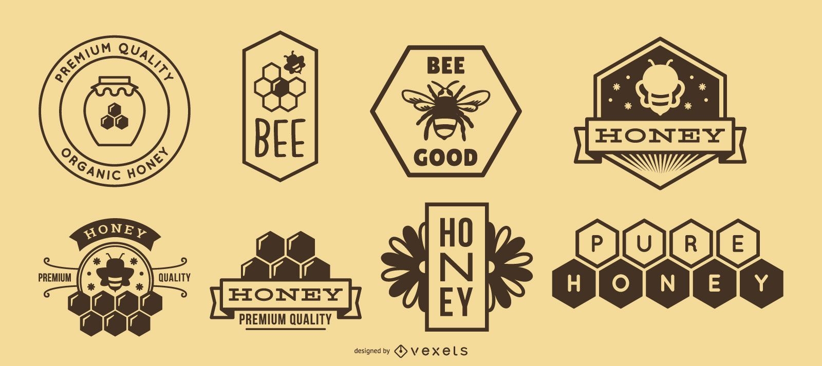 Paquete de logotipos de miel