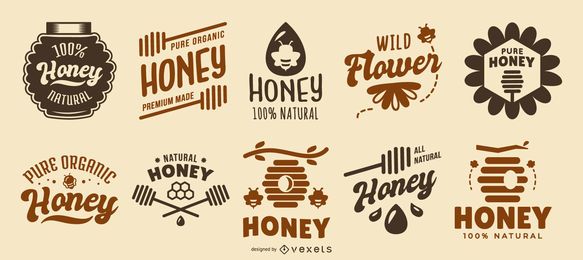 Coleção de logotipos de citação de mel Coleção de logotipos de citação de mel