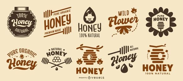 Coleção de logotipos de citações de mel