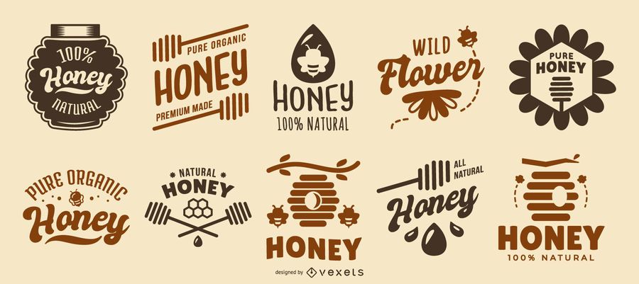 Honey quote logos collection Honey quote logos collection