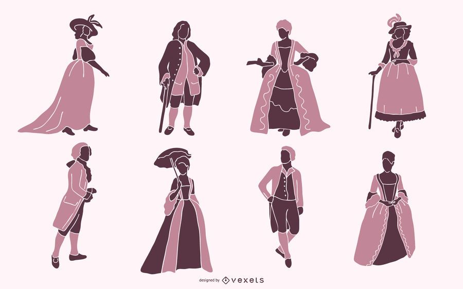 18th Century Aristocratic People Silhouette Pack 18th Century Aristocratic People Silhouette Pack