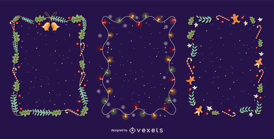 Christmas frames vector set Christmas frames vector set