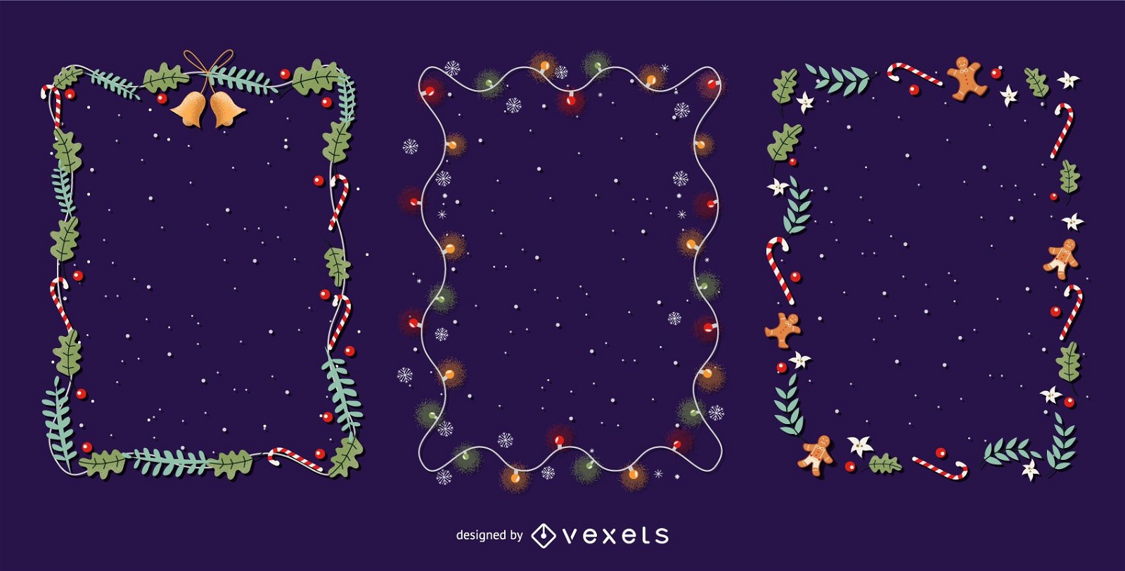 Christmas frames vector set
