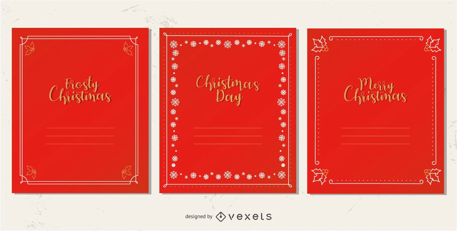 Elegante conjunto de marcos de tarjetas de navidad