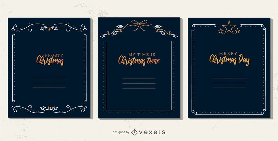 Conjunto de quadros de Natal simples Conjunto de quadros de Natal simples