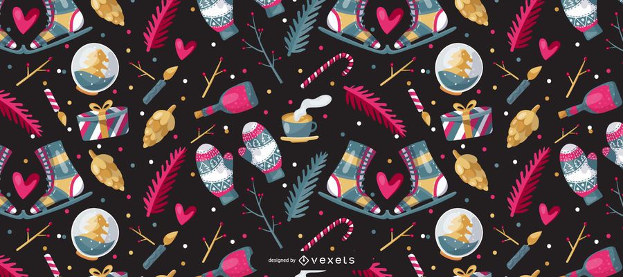 Cute winter xmas pattern design Cute winter xmas pattern design
