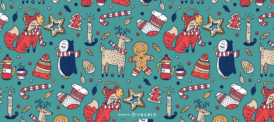 Christmas animals pattern design Christmas animals pattern design