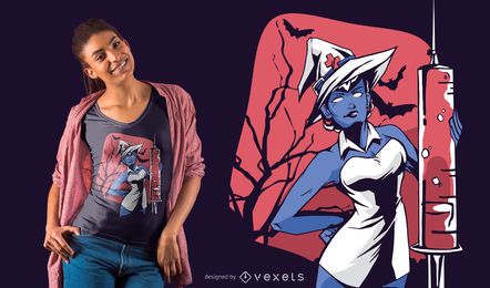 Design de t-shirt de enfermeira de bruxa Design de t-shirt de enfermeira de bruxa