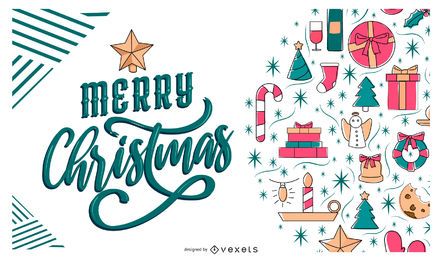 Frohe Weihnachten-Banner-Design Frohe Weihnachten-Banner-Design