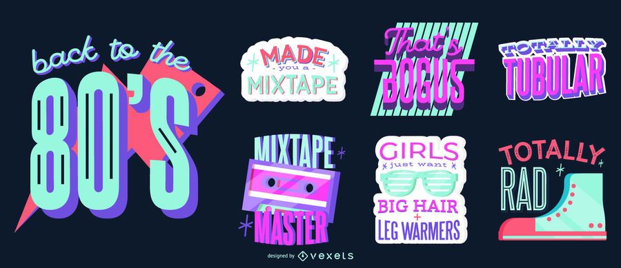 80s lettering set 80s lettering set