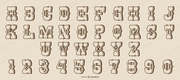 Western style stroke alphabet Western style stroke alphabet