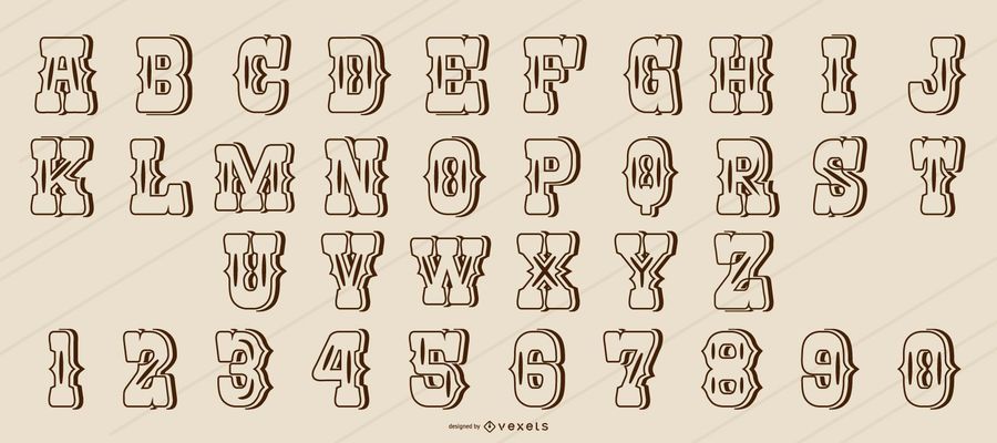 Western style stroke alphabet Western style stroke alphabet