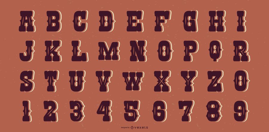 Colección de letras del alfabeto estilo salón occidental Colección de letras del alfabeto estilo salón occidental