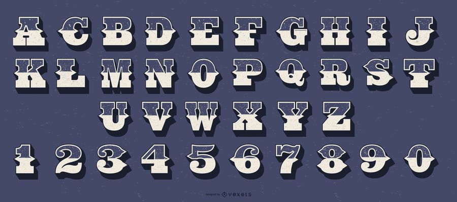 Conjunto de números de letras del alfabeto de estilo occidental Conjunto de números de letras del alfabeto de estilo occidental