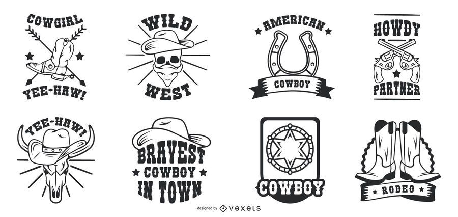 Vintage Cowboy Badge Set Vintage Cowboy Badge Set