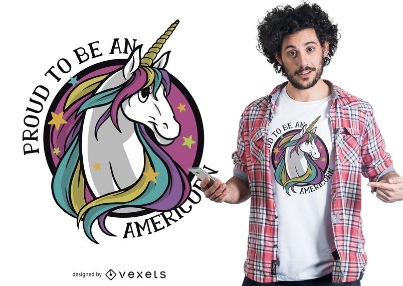 Proud americorn t-shirt design Proud americorn t-shirt design