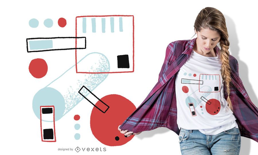Abstract multicolor shapes t-shirt design Abstract multicolor shapes t-shirt design