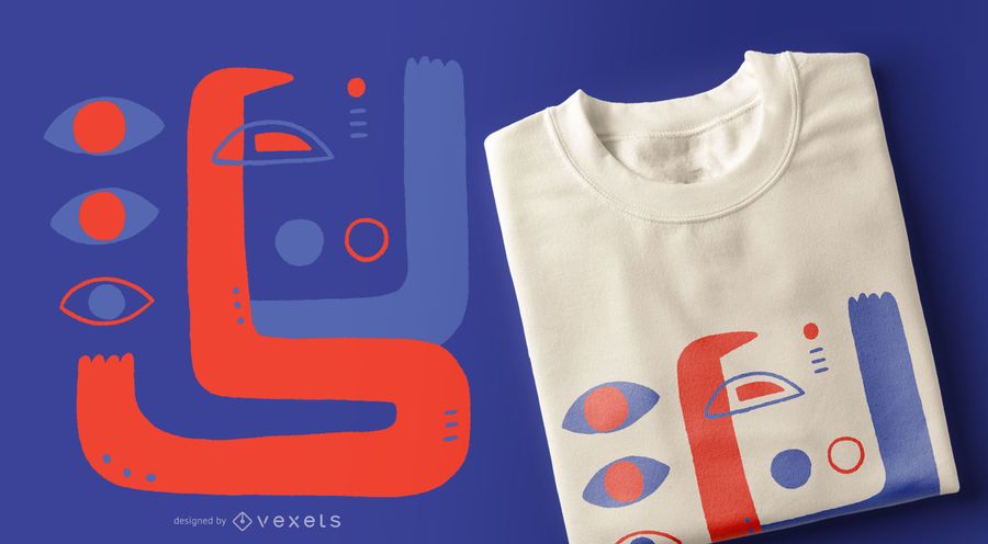 Diseño de camiseta de ojos abstractos Diseño de camiseta de ojos abstractos