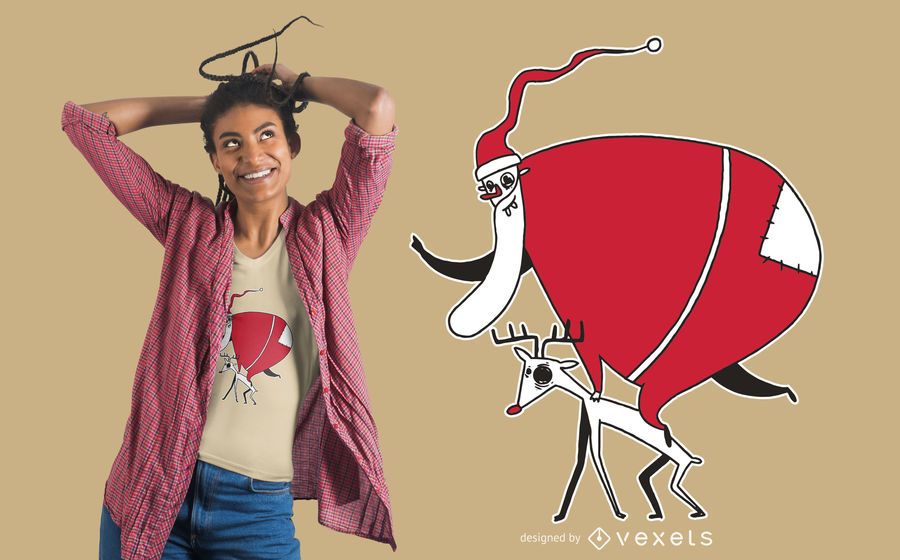 Santa riding deer t-shirt design Santa riding deer t-shirt design