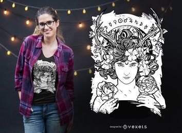 Design art nouveau de camisetas para bruxas