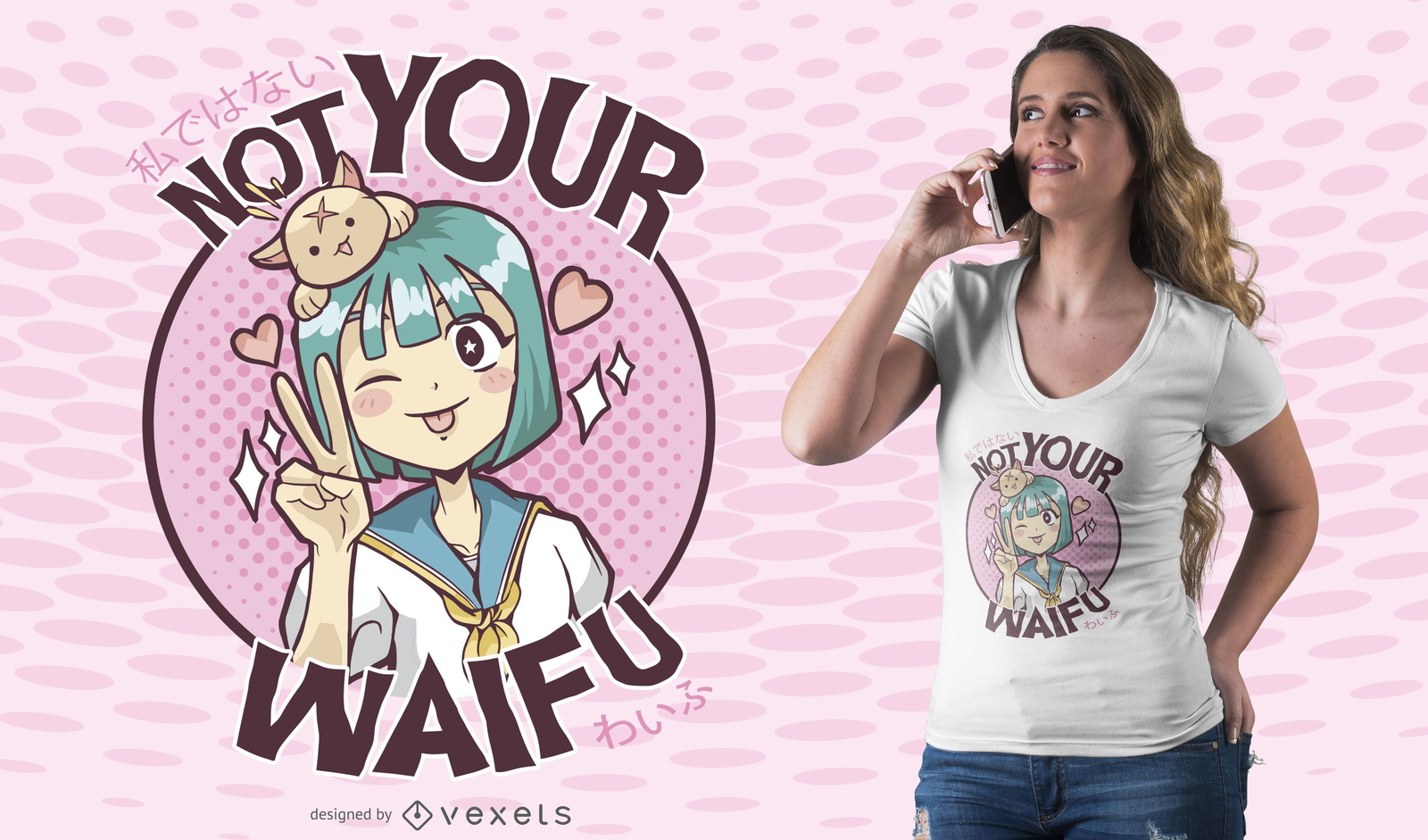 Não é o seu design de camiseta waifu