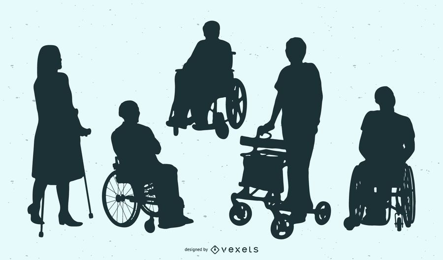 Disabled People Silhouette Collection Disabled People Silhouette Collection