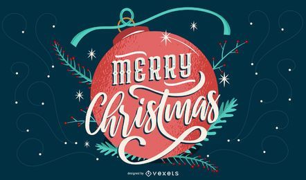 Letras de bola de feliz navidad