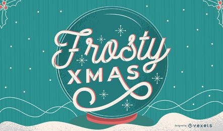 Frosty xmas lettering design Frosty xmas lettering design