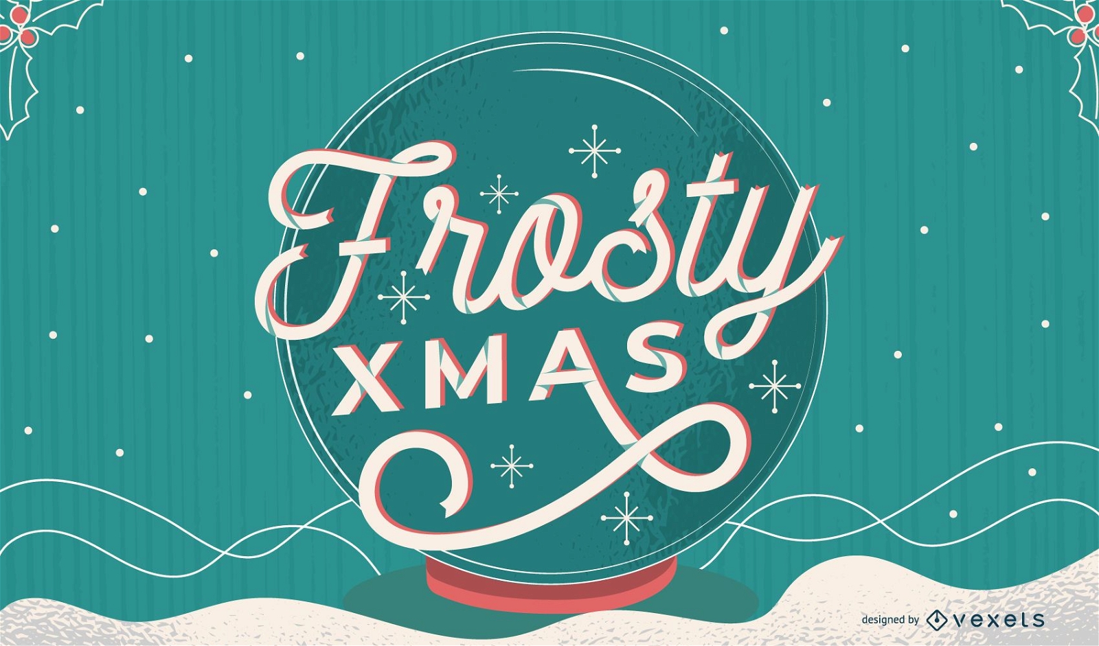 Frosty Weihnachten Schriftzug Design