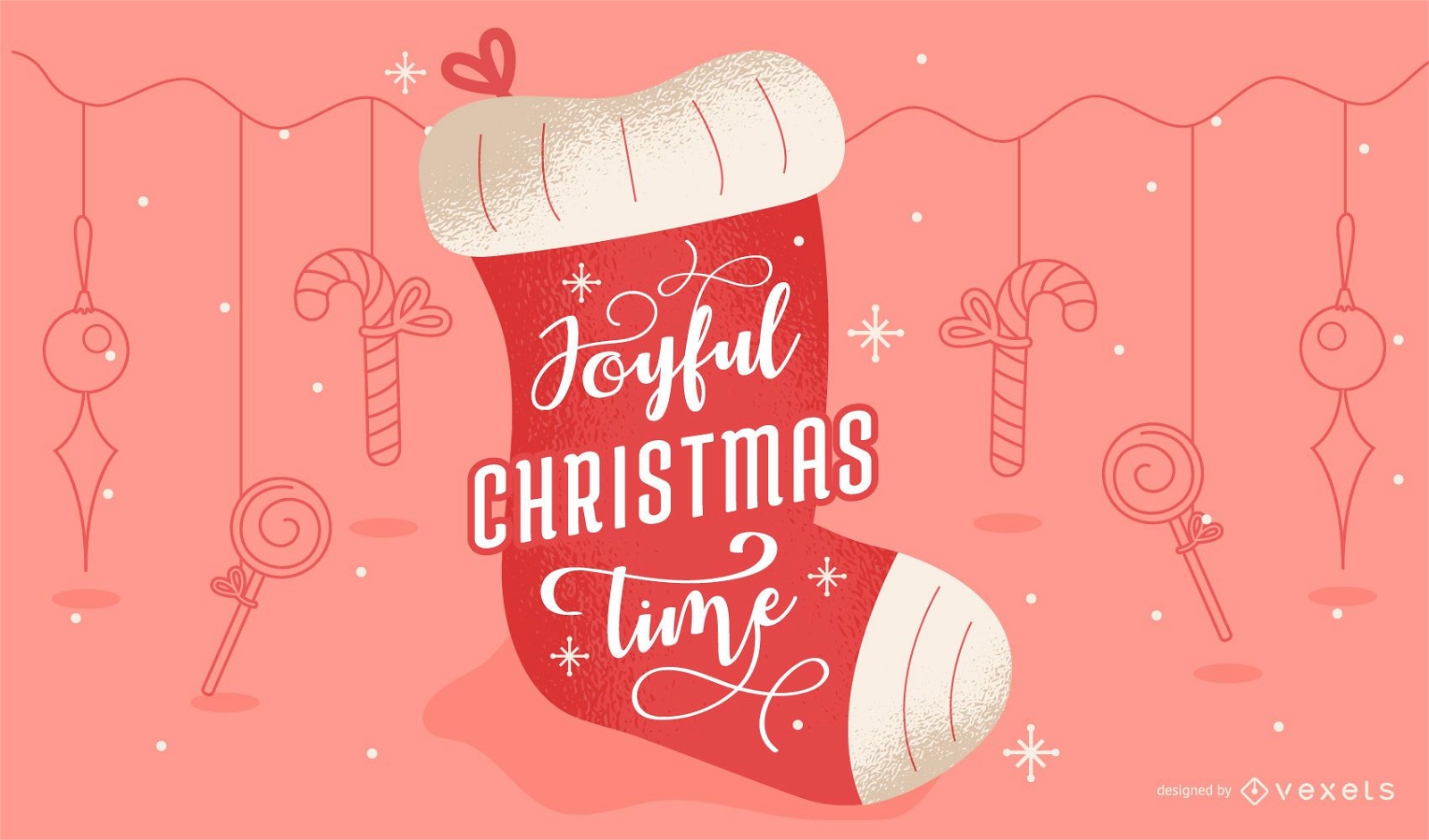 Joyful christmas lettering design