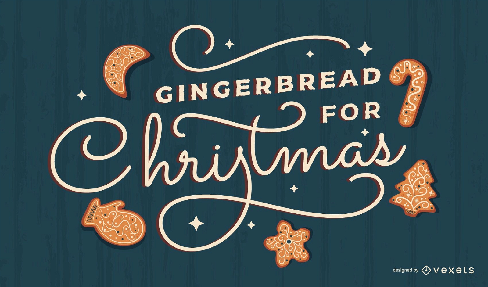 Gingerbread christmas lettering 