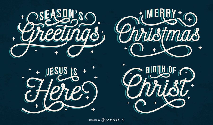 Artistic christmas lettering set Artistic christmas lettering set