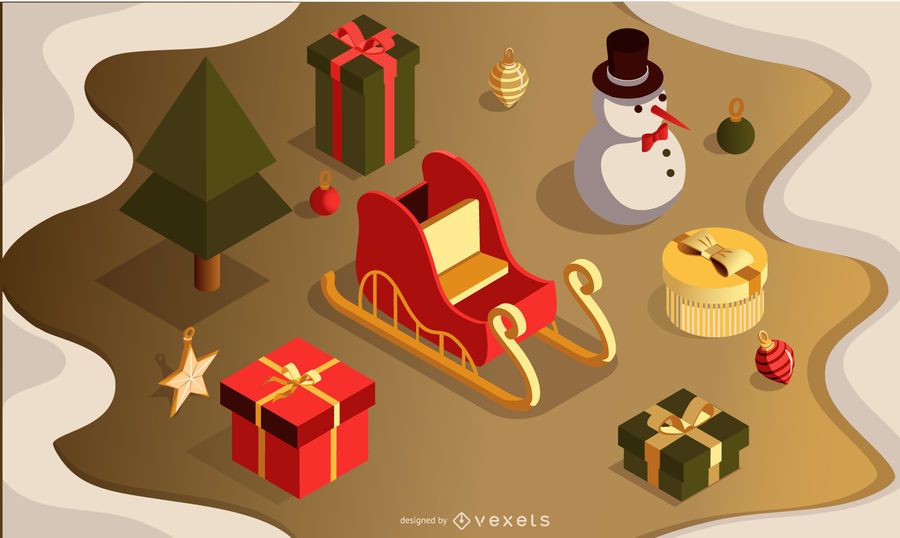 Conjunto de vetores 3d de natal Conjunto de vetores 3d de natal