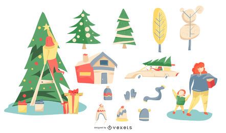 Christmas colorful vector collection Christmas colorful vector collection
