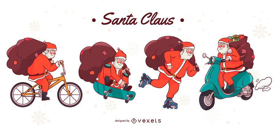 Santa Claus vehicles character set Santa Claus vehicles character set