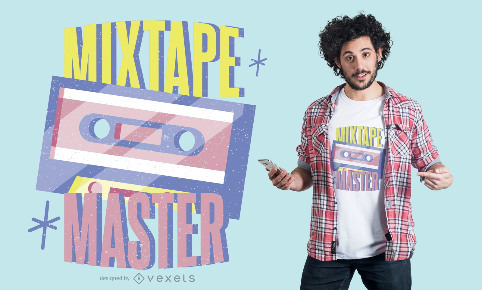 Diseño de camiseta mixtape master