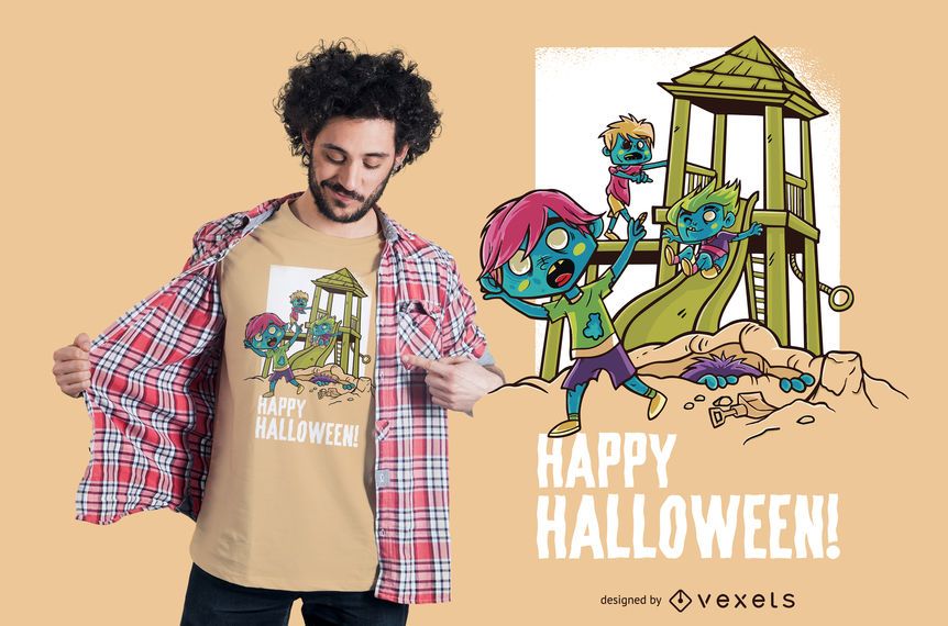 Halloween-Spielplatz-T-Shirt Design Halloween-Spielplatz-T-Shirt Design