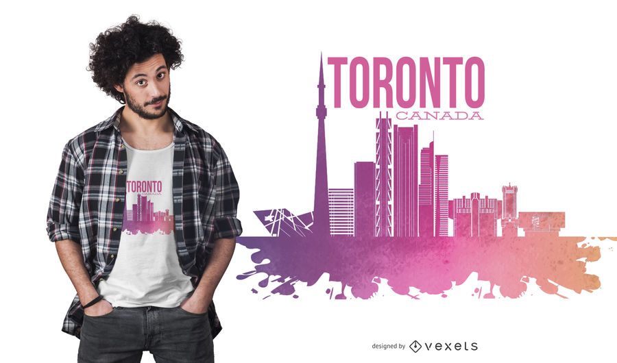 Design de t-shirt do horizonte de Toronto Canadá Design de t-shirt do horizonte de Toronto Canadá