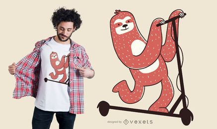 Sloth riding scooter t-shirt design Sloth riding scooter t-shirt design