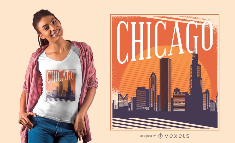 Chicago skyline t-shirt design Chicago skyline t-shirt design