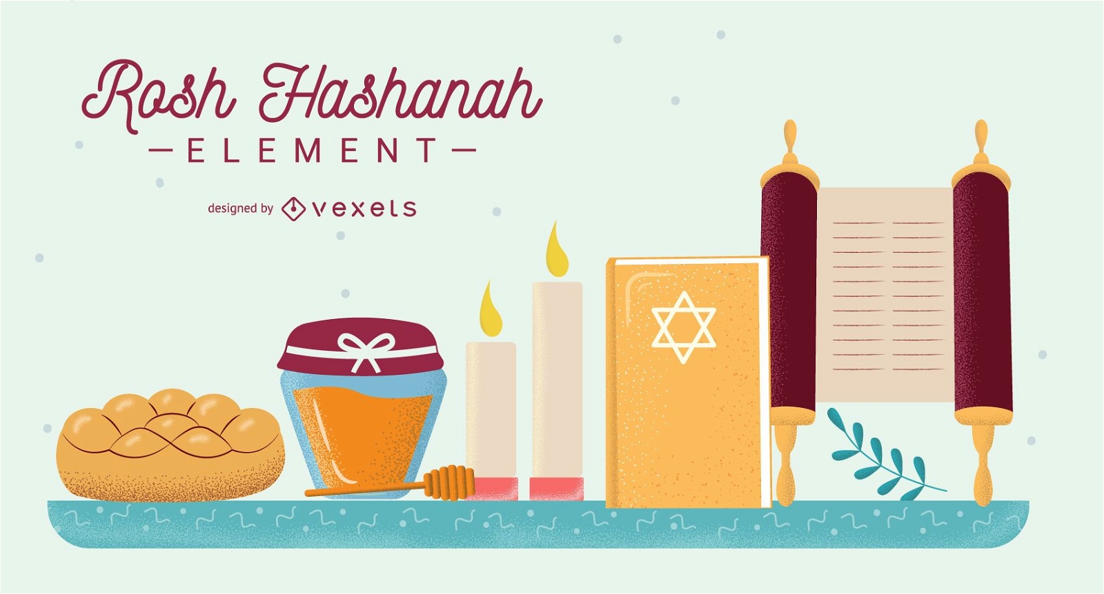 Conjunto de elementos de Rosh Hashanah